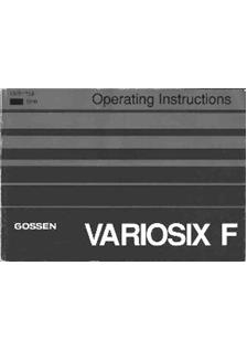 Gossen Variosix F manual. Camera Instructions.